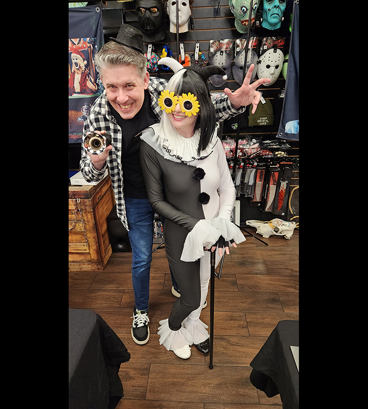 Harley Cyn with David Howard Thornton at Horror Monger Collectibles